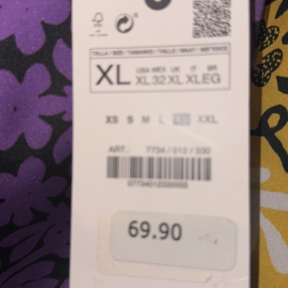 Zara women’s printed two piece crop blouse and skirt set size XL new with tags - Picture 9 of 15